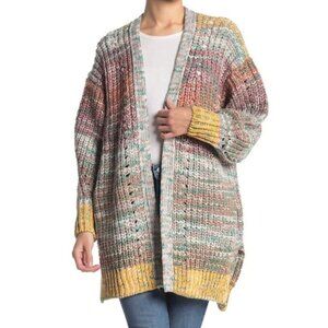 Free People Size Medium Dreaming Again Crochet Knit Cardigan Mountain Breeze